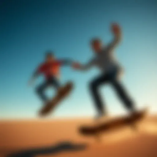 Gorin Brothers in Action A dynamic skateboarding moment showcasing the Gorin Brothers' unique style