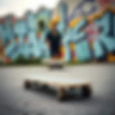 Artistic Expression in Skateboarding Culture Artistic representation of skateboard culture with graffiti