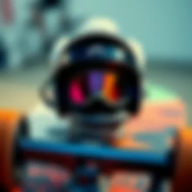 Innovative Skateboard Gear Showcase Close-up of innovative skateboard gear and accessories