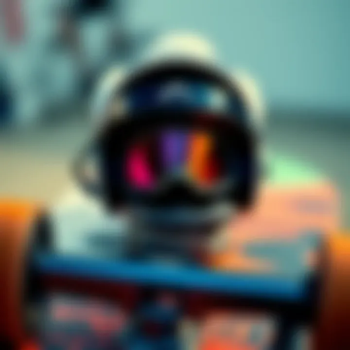 Innovative Skateboard Gear Showcase Close-up of innovative skateboard gear and accessories