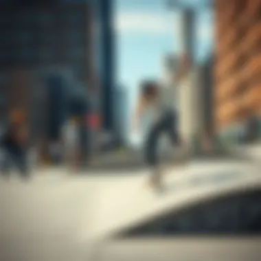 Skateboarders Performing Tricks at Brooklyn Banks Skateboarders performing tricks at Brooklyn Banks