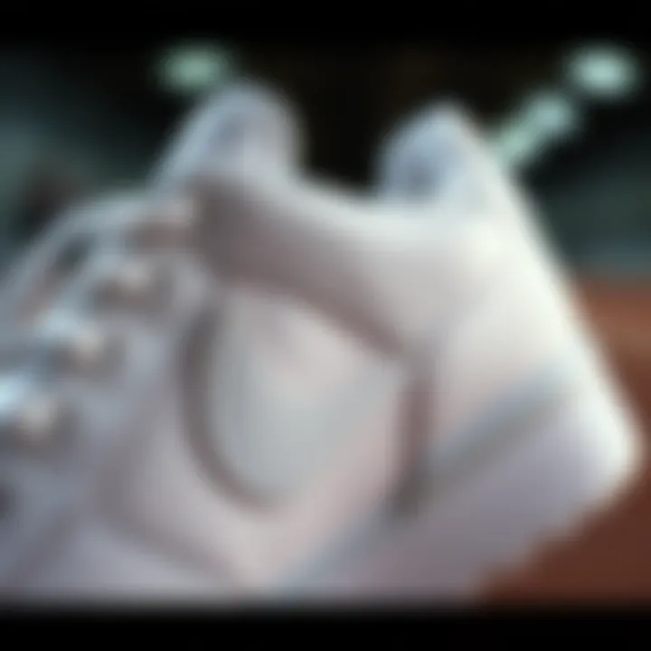 Materials Highlight of Nike Asuna White Close-up view of the materials used in Nike Asuna White for durability and comfort