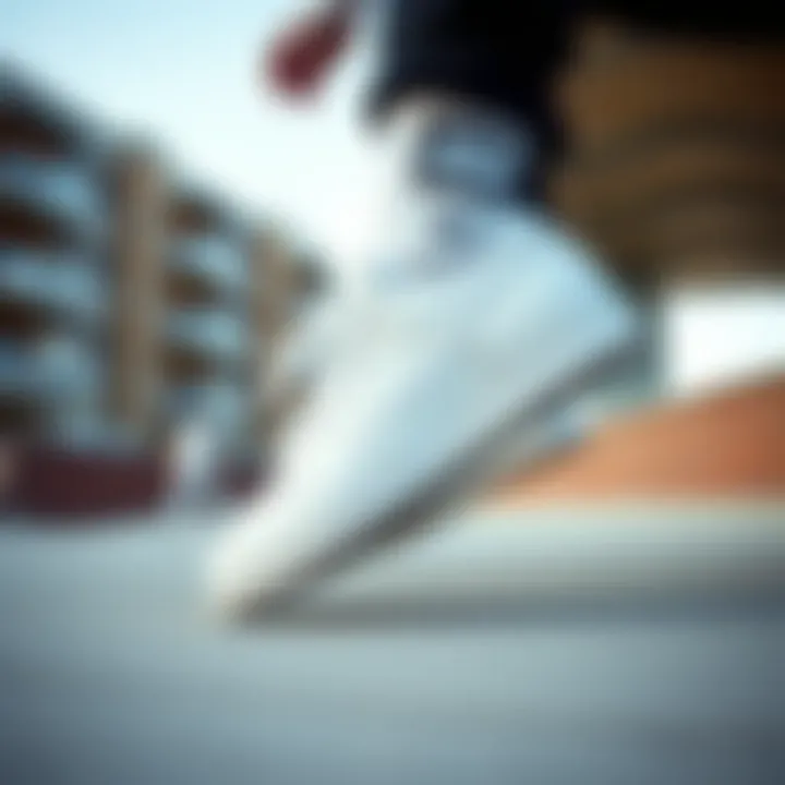 Nike Asuna White in Urban Skateboarding Showcasing the Nike Asuna White in an urban skateboarding environment