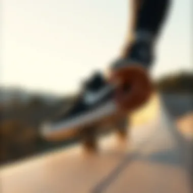 Nike Nyjah Free in Action Nike Nyjah Free in action on a skateboard ramp