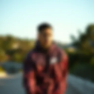 Athlete Wearing Nike Woven Jacket During Outdoor Activity Athlete wearing Nike woven jacket during outdoor activity