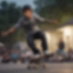 Nyjah Huston performing a skateboard trick