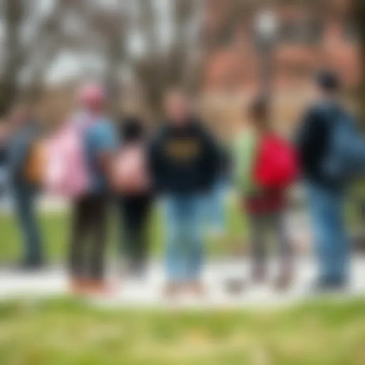 Community Impact of the Pastel Pink Backpack Group of skaters sharing their experiences with the pastel pink backpack in a park