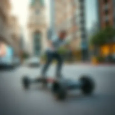 Raptor 2 in Action Raptor 2 electric skateboard in action on a city street
