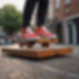 Vans Platform UV showcased in urban skate environment