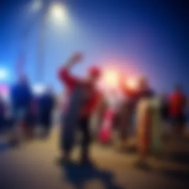 Community of Longboard Enthusiasts A community gathering of longboard enthusiasts sharing tips and experiences