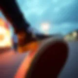 Classic Vans silhouette on a skateboard