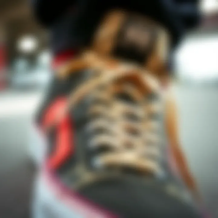 Quality Materials in Footwear Close-up view of high-quality materials used in Vans Sk8 Hi