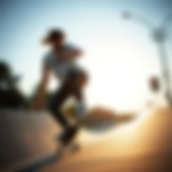 Skateboarding with Vans Skateboarder in action wearing Vans