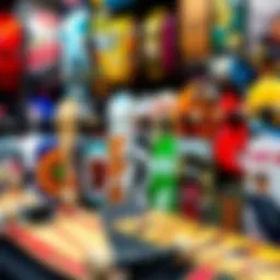 A detailed view of the skateboard collection on Zumiez