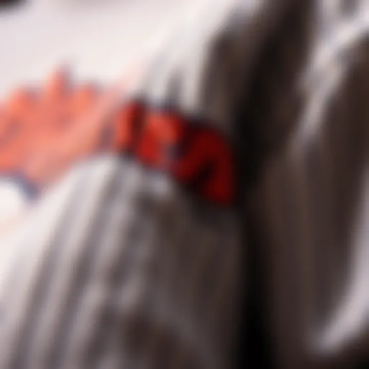 Detailing of Thrasher Sweater Craftsmanship Close-up of Thrasher sweater fabric and stitching details