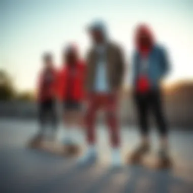 Skateboard Culture Vibrant skateboard culture with stylish outfits