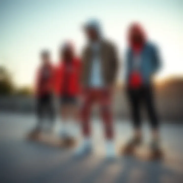 Skateboard Culture Vibrant skateboard culture with stylish outfits