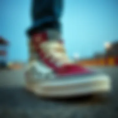 Design Details of Vans Hi Shoes Close-up of Vans Hi Shoes showcasing design details