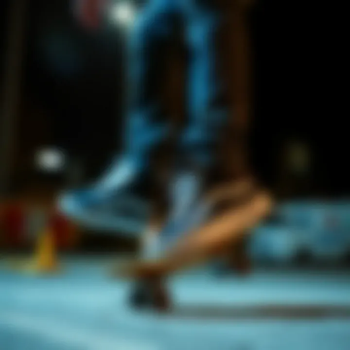 Skating Performance with Vans Hi Shoes Skater performing tricks while wearing Vans Hi Shoes