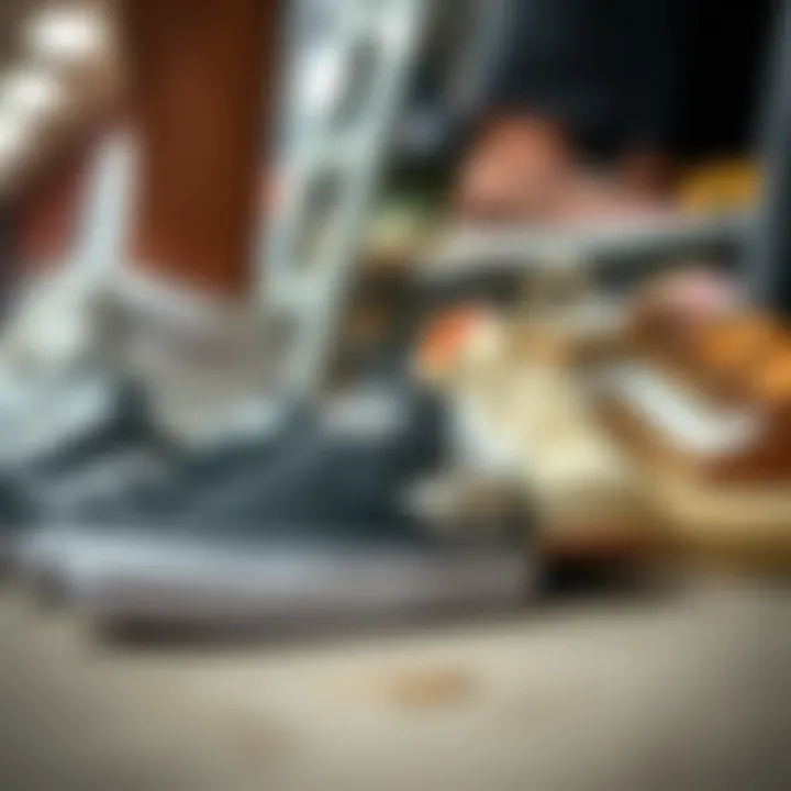 Comparison of Vans Kyle Walker Slip-On with Other Skate Shoes Vans Kyle Walker Slip-On displayed with other skate shoes