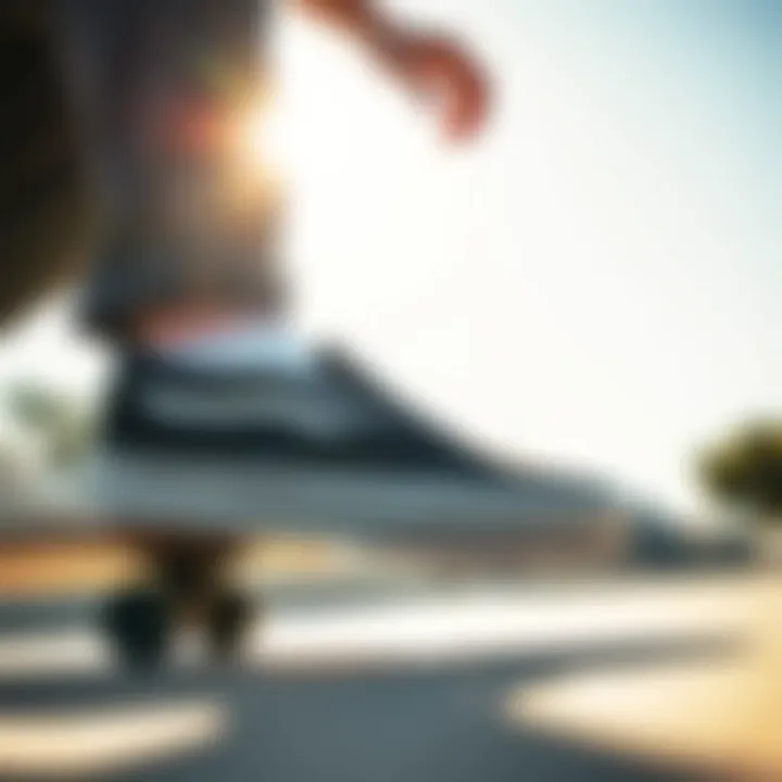 Vans Kyle Walker Slip-On in Action on the Skateboard Skateboarder wearing Vans Kyle Walker Slip-On during a trick