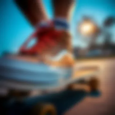 Close-up of Vans Skate Hi performance features during skating