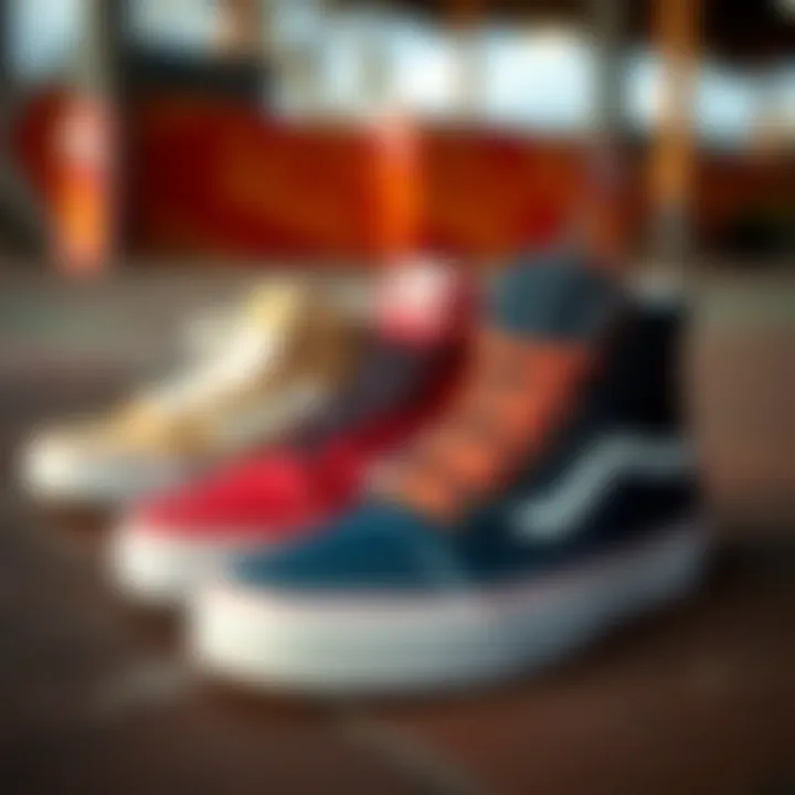 Vans Skate Hi in various colorways to illustrate style versatility