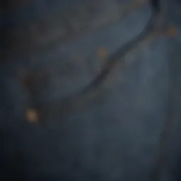 Close-up of Vans skinny jeans showcasing the fabric texture and stitching.