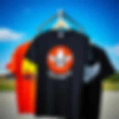 Artistic display of diverse graphic tees