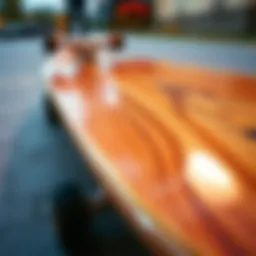 Detailed view of the Whitewave longboard showcasing its craftsmanship