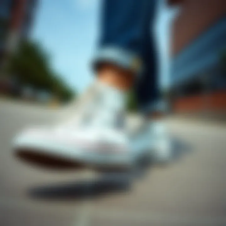Chic Style: Fashion Forward with Converse Stylish outfit featuring white high-top Converse paired with denim