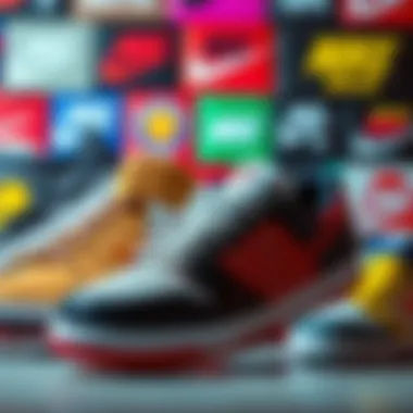 Branding and Youth Culture A vibrant collage of popular skate shoe brands reflecting youth culture.