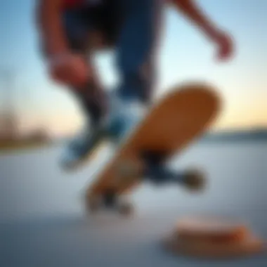 Proper Fit in Action A young skateboarder demonstrating proper shoe fit while performing a trick.