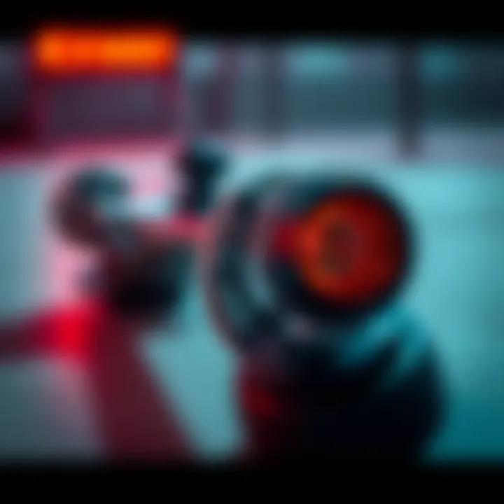 Close-up of Exway skateboard technology features