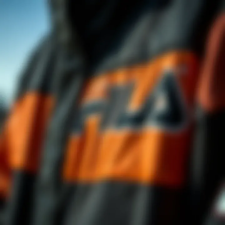 Exploring Materials: Texture and Durability Detailed view of the fabrics used in Fila jackets highlighting texture and durability.