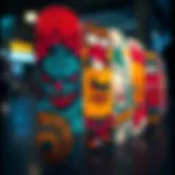 Artistic Expression in Skateboard Decks Vibrant designs on skateboard decks showcasing artistic expression