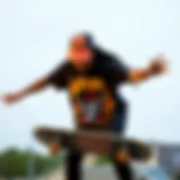 Vibrant graphic tee showcasing skate culture artistry