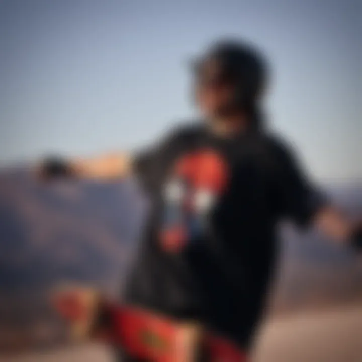 Vibrant graphic t-shirts showcasing skateboarding culture