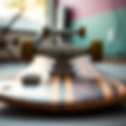 Detailed view of the Halo longboard deck showcasing its unique design elements