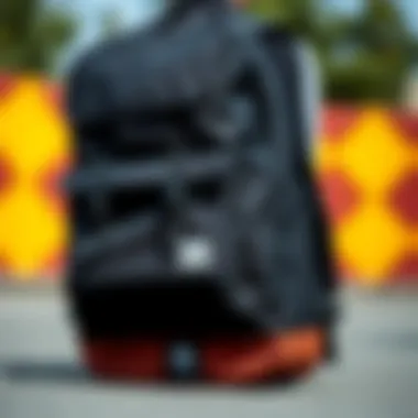 Detail of the Herschel City Backpack showcasing the premium material