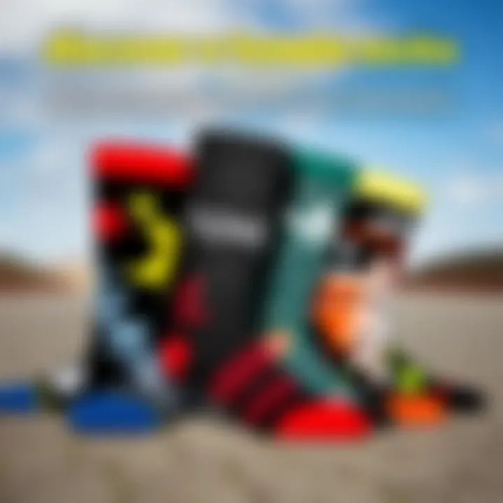 Variety of Howies Skate Sock Designs Graphic illustrating various designs of Howies skate socks