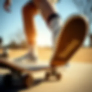 Howies Skate Socks in Action Person wearing Howies skate socks during a skateboarding session