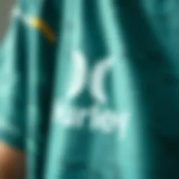 Detailed view of Hurley water shirt fabric showcasing its texture and quality