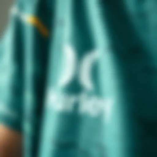 Detailed view of Hurley water shirt fabric showcasing its texture and quality