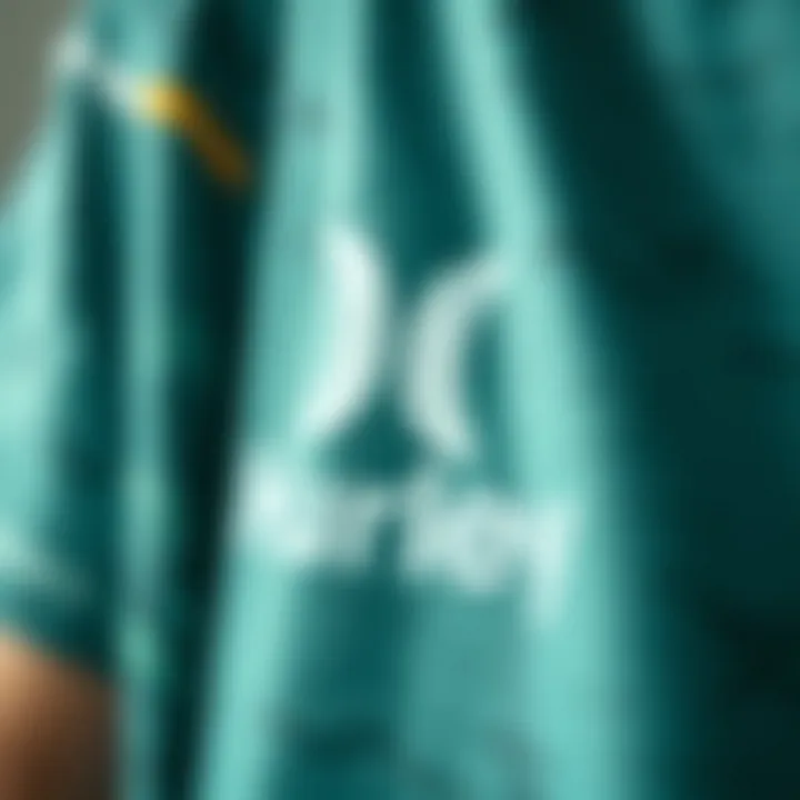 Fabric Texture and Quality of Hurley Water Shirts Detailed view of Hurley water shirt fabric showcasing its texture and quality