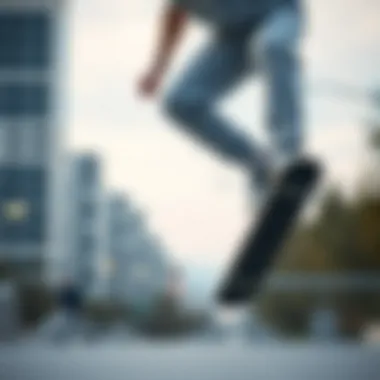 Performance of K-Swiss Sweat Pants on the Board Skateboarder performing tricks while wearing K-Swiss sweat pants