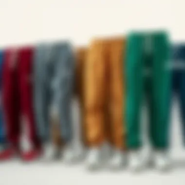 Style Variations of K-Swiss Sweat Pants Various style variations of K-Swiss sweat pants displayed together