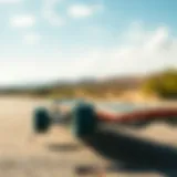 Detailed view of the Landyachtz freestyle longboard showcasing its unique design elements.