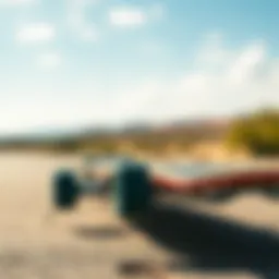 Detailed view of the Landyachtz freestyle longboard showcasing its unique design elements.