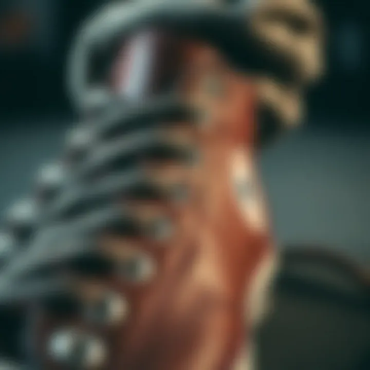 Detailed View of Leather Craftsmanship Close-up of Leather Chuck Taylor All Star detailing